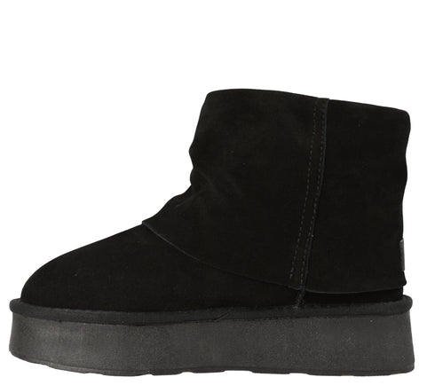 Ghete sport, dama, PASS COLLECTION, Z870003A, negru, piele intoarsa